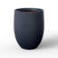 Grand pot à fleurs rond en béton bleu marine de 17 po de style baril avec trous de drainage, intérieur amélioré-1555961579