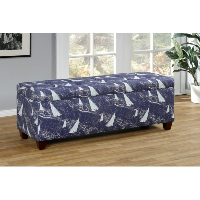 Banc de rangement à couvercle rabattable Cappiello, Indigo