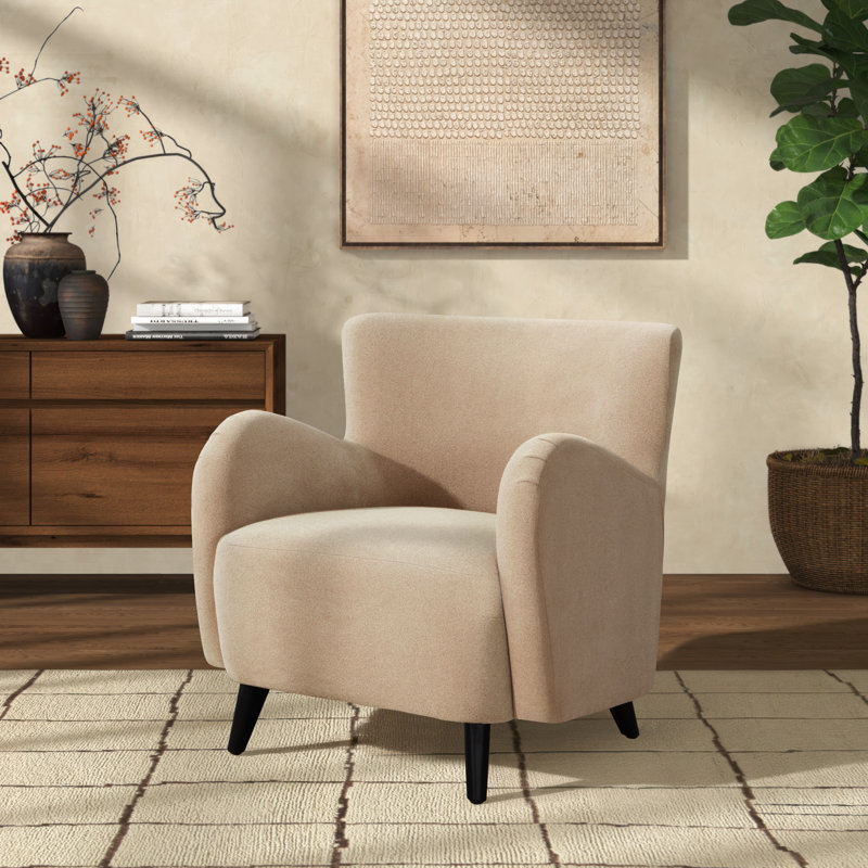Bowie Upholstered Armchair, Tan Boucle