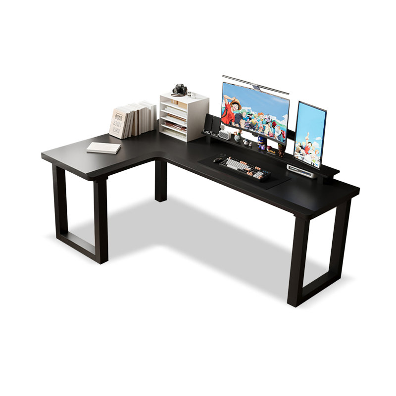 Bureau d'écriture en bois massif de couleur noyer clair, Noir