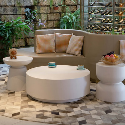ROME Round Concrete Coffee Table 101.6 x 101.6 x 36 cm