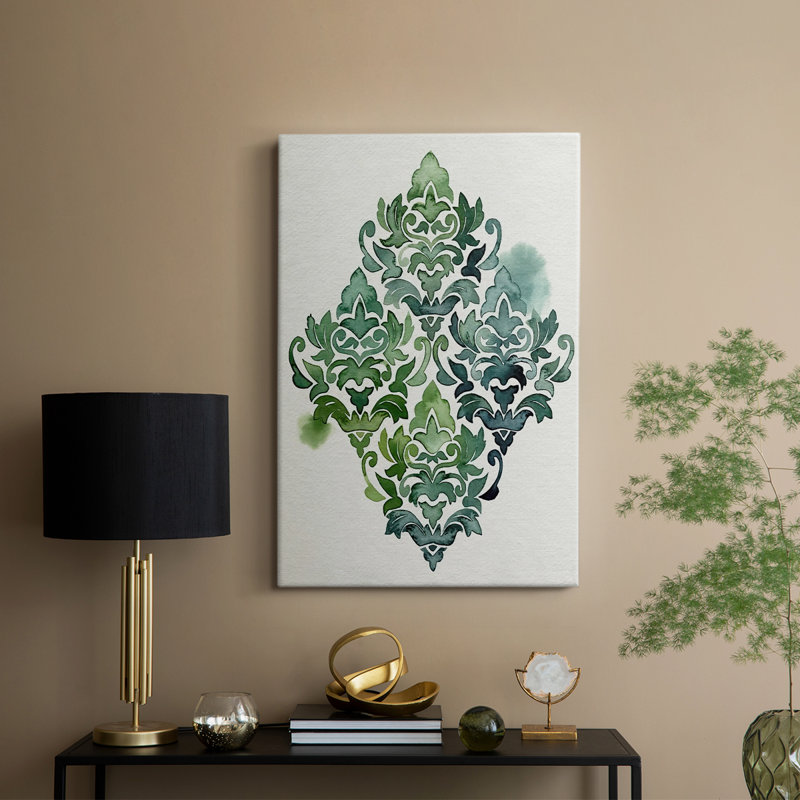 Motif d'algue et d'azule II - galerie Cavas sur mesure, H 48 po x l 32 po