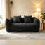 Pouf géant en chenille noire de 168 cm - Canapé deux places avec coussins, canapé en mousse confortable-952939489