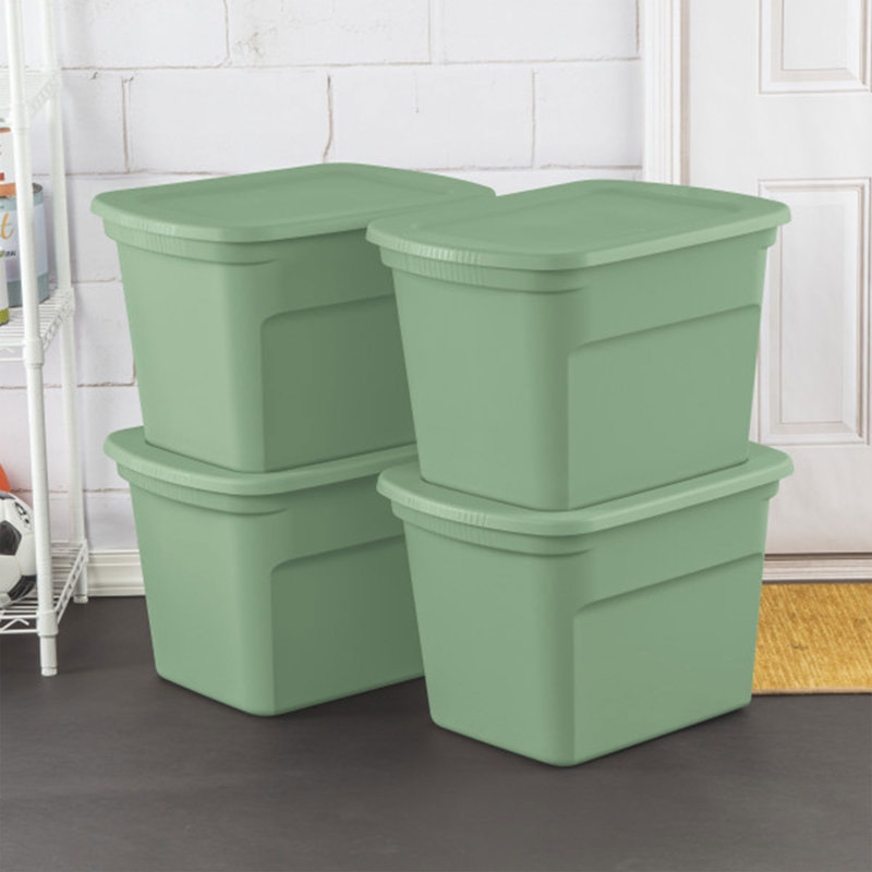 Sterilite Plastic Stackable Storage Tote Container Bin, Crisp Green