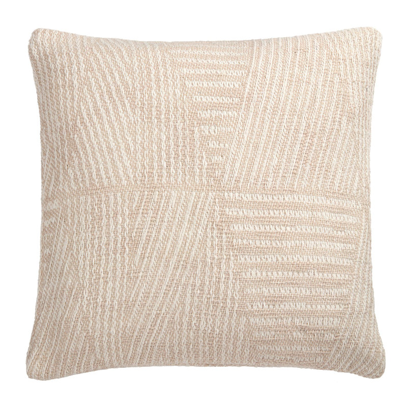 Talaya Geometric Square Throw Cushion Cover, Natural