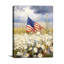 Décoration murale sur toile drapeau des fleurs sauvages drapeau de la fête de l'Independance 32 po x 24 po