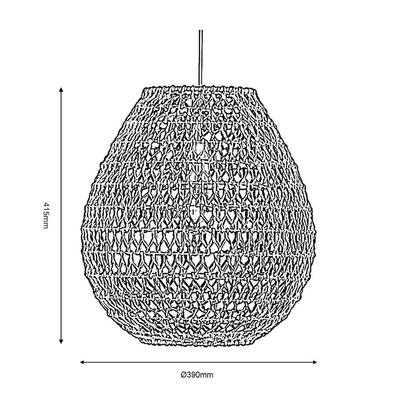 Bell Pendant Shade ( Screw On ) in Brown, Large