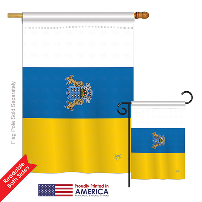 Drapeau de polyester vertical décoratif 2 côtés "îles canaries du monde national"