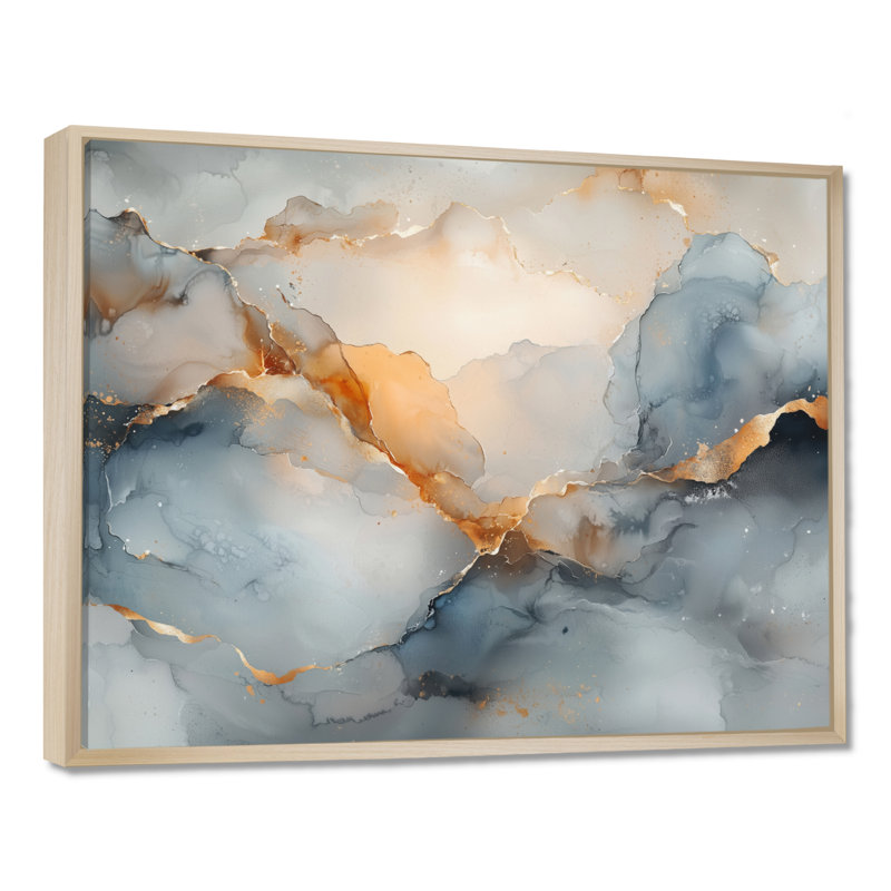 Amann - Abstract Wall Art, H 34 po x l 44 po, Cadre flottant, Naturel