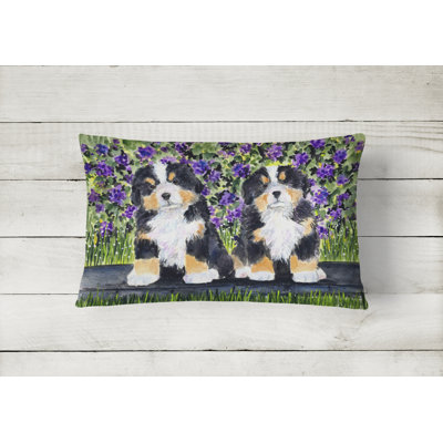 Modern Bernese Mountain Dog Indoor/Outdoor Throw Pillow