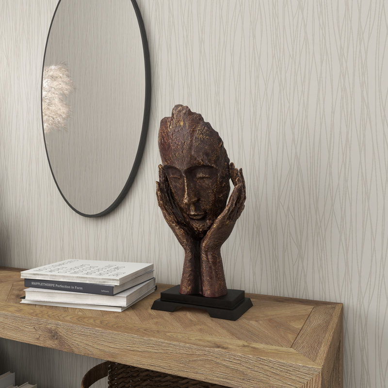 Buste brun en polystone