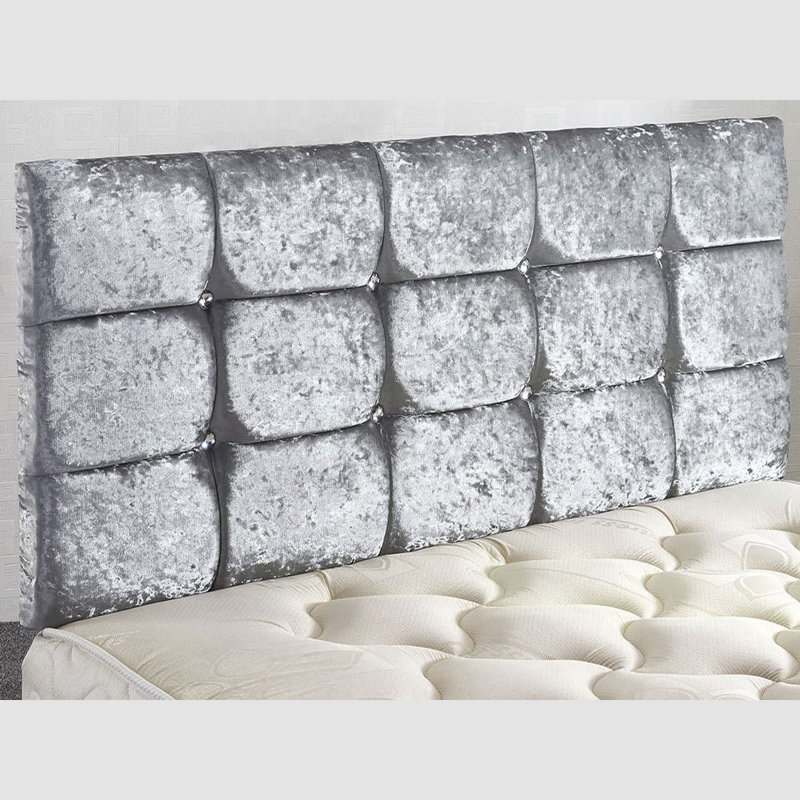 Shipp Upholstered Headboard, Silver, Double (4'6)