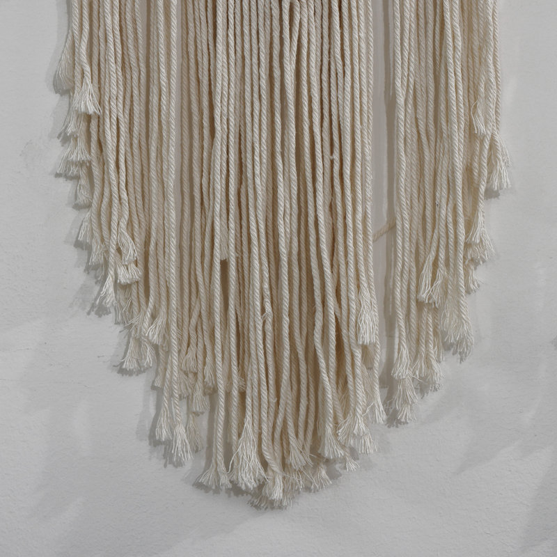 Suspension murale en coton tissé à la main style bohème Macrame l 43 po x L 32 po