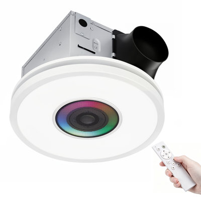 80/110 CFM Bathroom Exhaust Fan with Light, 6 Mode Effect Bluetooth Speaker, Night Light and 3CCT Led
