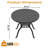 39.37" Outdoor Round Dining Table with Cast Aluminum Frame, Retro Stytle