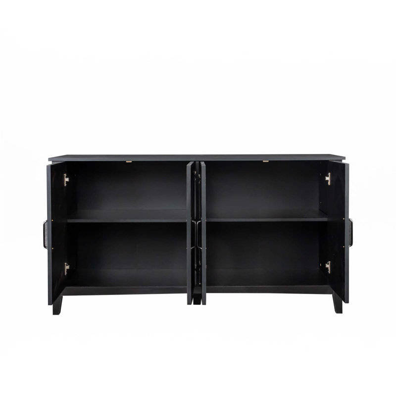 Buffet de rangement autoportant, Noir