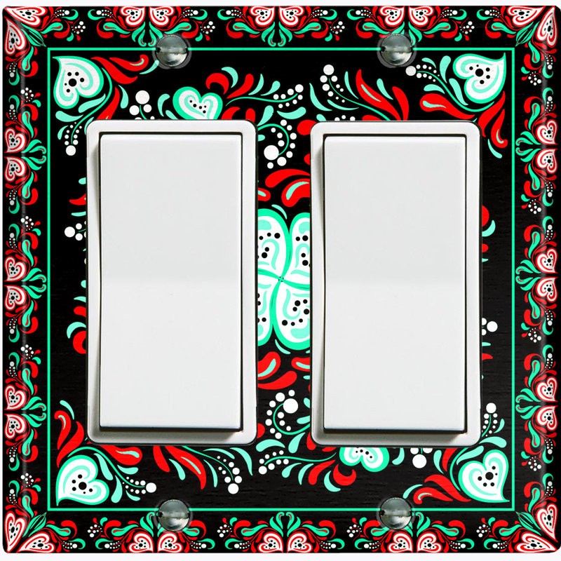 Plaque murale berçante Contemporary, Rouge / vert
