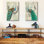 2 panels Retro Green Peacock elegant Canvas Painting Home Decor