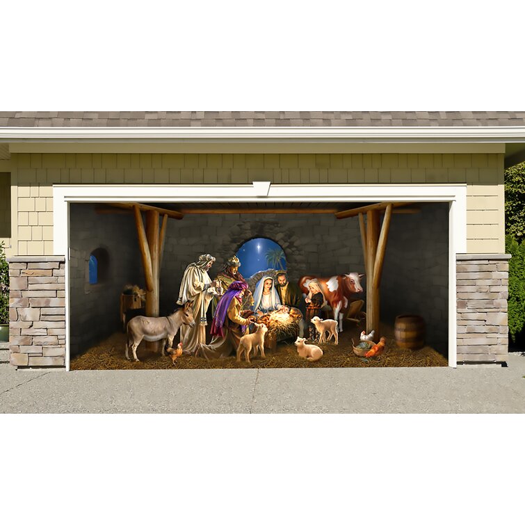 The Holiday Aisle® Outdoor Nativity Scene Christmas Holiday Home Garage  Decor Billboard Door Mural & Reviews