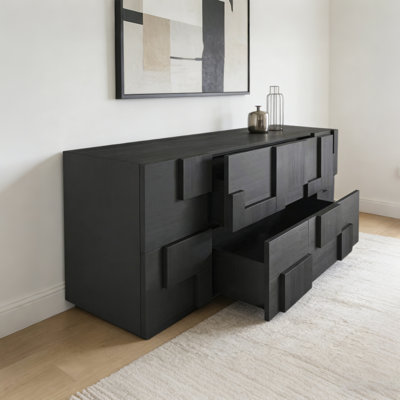 Modern minimalist geometric drawer-style sideboard