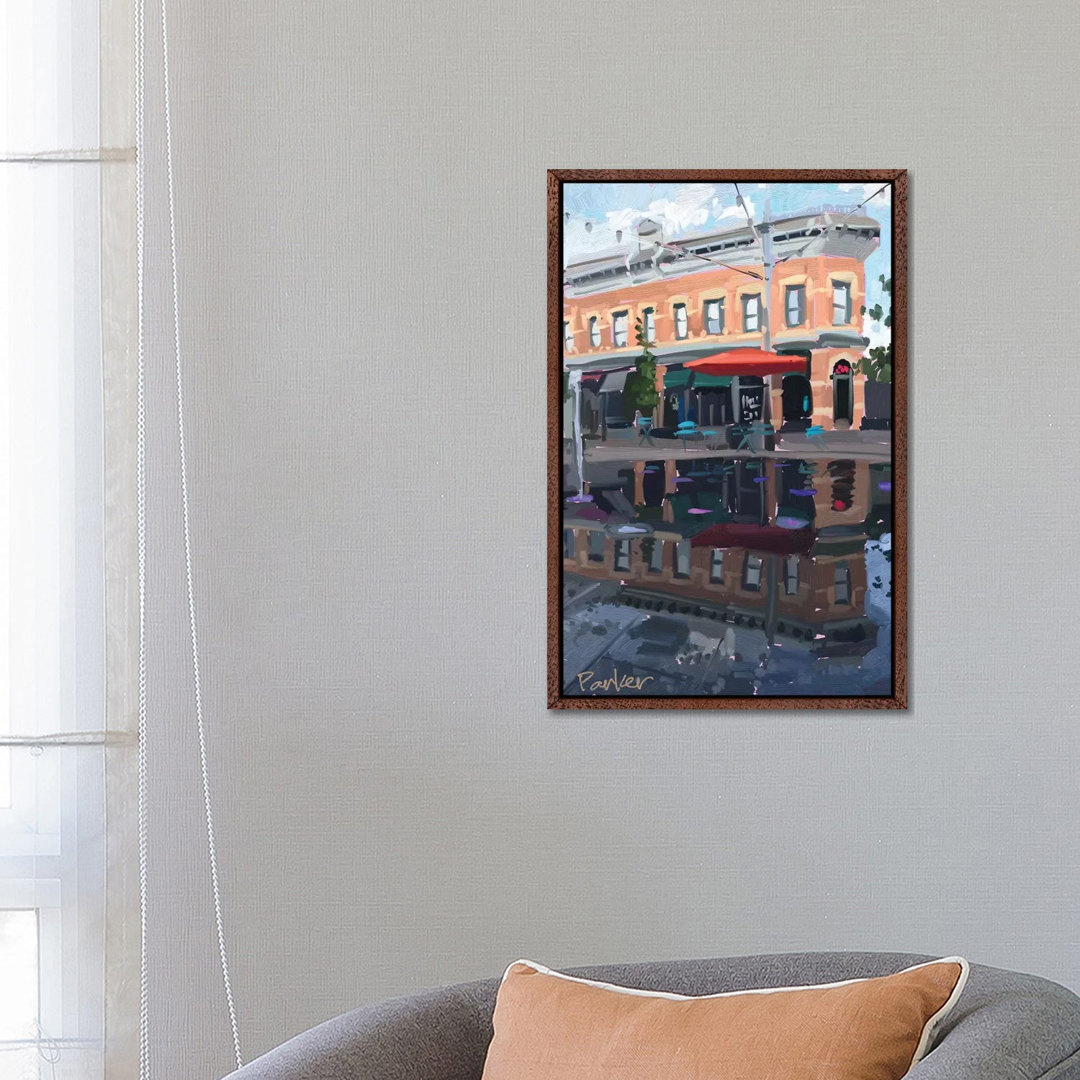 Downtown Fort Collins von Teddi Parker - Galerie-verpackte Leinwand Giclée auf Leinwand