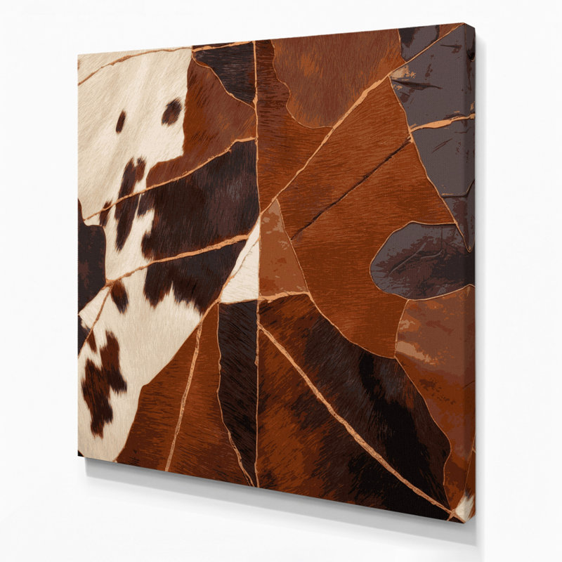 «Southwestern Patterns Cowhide», art mural en toile brun 208