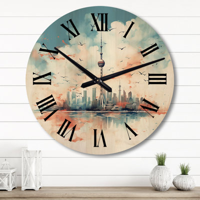 Horloge murale en bois massif Opas