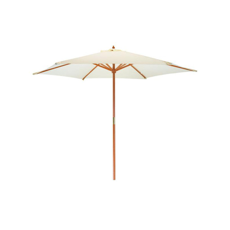 Wooden Garden Parasol, Stone, Orange