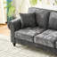 Canapé moderne gris 63 pouces avec accoudoirs arrondis, revêtement en chenille, pattes en bois et garniture cloutée, pieds solides, toucher velours doux 63 2