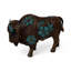 Sculpture de bison turquoise rustique Sud-Ouest
