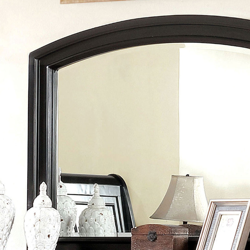 Wood Flat Mirror, Black
