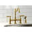Kingston Brass Heritage Two-Handle 4-Hole Deck Mount Bridge Kitchen Faucet with Brass Side Sprayer-11175862