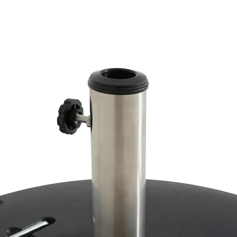  Jacquelen 133 lb Heavy-Duty Outdoor Umbrella Base with Wheels & Handles, Resin Base with Concrete Filling, Black