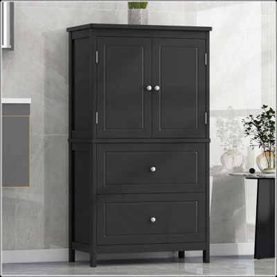 Armoire de salle de bain polyvalente avec tablettes réglables et plusieurs options de rangement