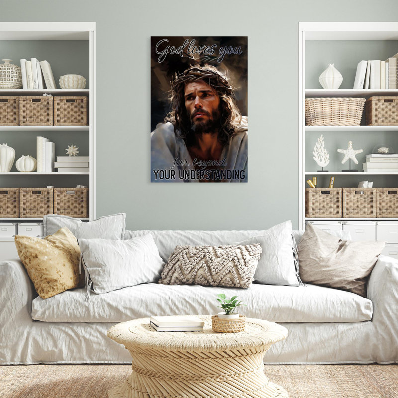 Manuelina God God Loves You sur toile, H 36 po x l 24 po x P 1,25 po