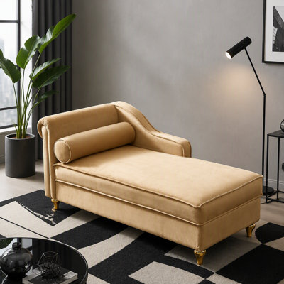 Modern Upholstery Chaise Lounge Chair with Storage Velvet