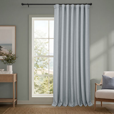 Ottis Faux Linen Room Darkening Curtain Panel