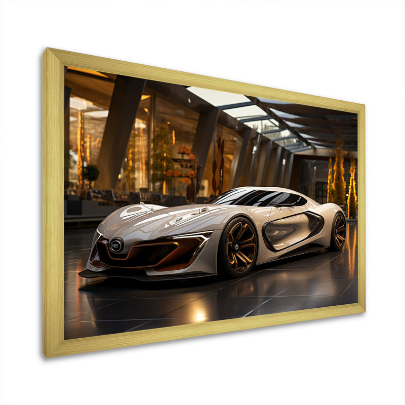 Exotic Sportcar Showcase - Car Exotic Wall Art, Gold Closed Corner Framed, 16" H x 32" W x 1" D