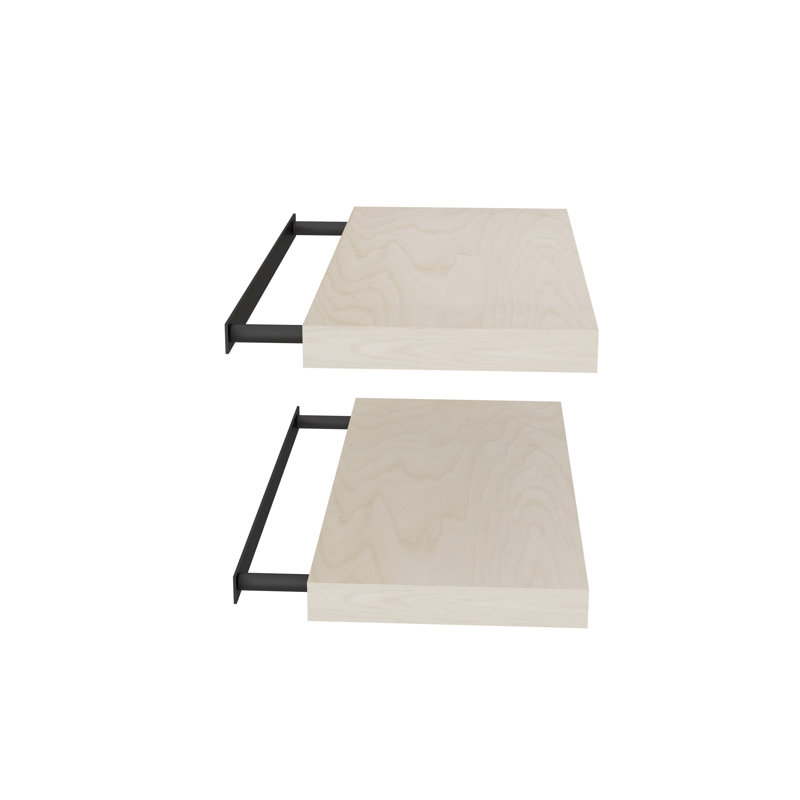 Tablette flottante 2 pièces Ayvin, Naturel, H 1,8 po x l 24 po x P 12 po