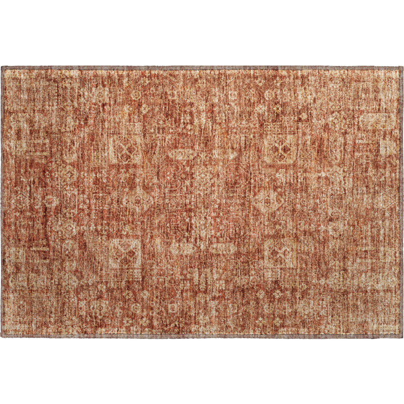 Tapis paprika Cerrito lavable à la machine de qualité supérieure, Rectangle 1 pi 8 po x 2 pi 6 po