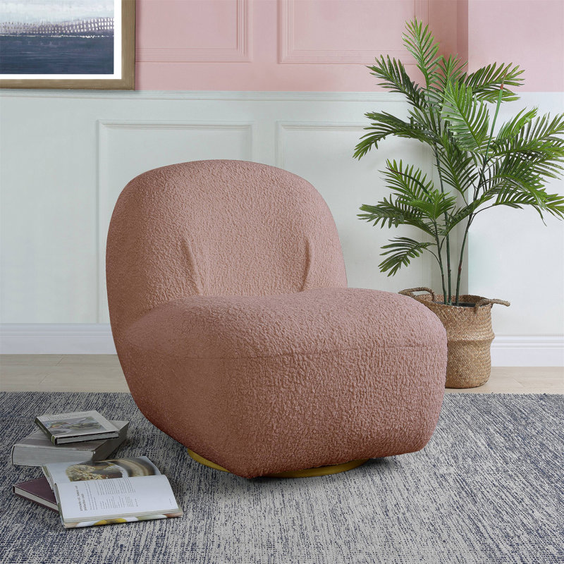 Fauteuil d'appoint pivotant rose