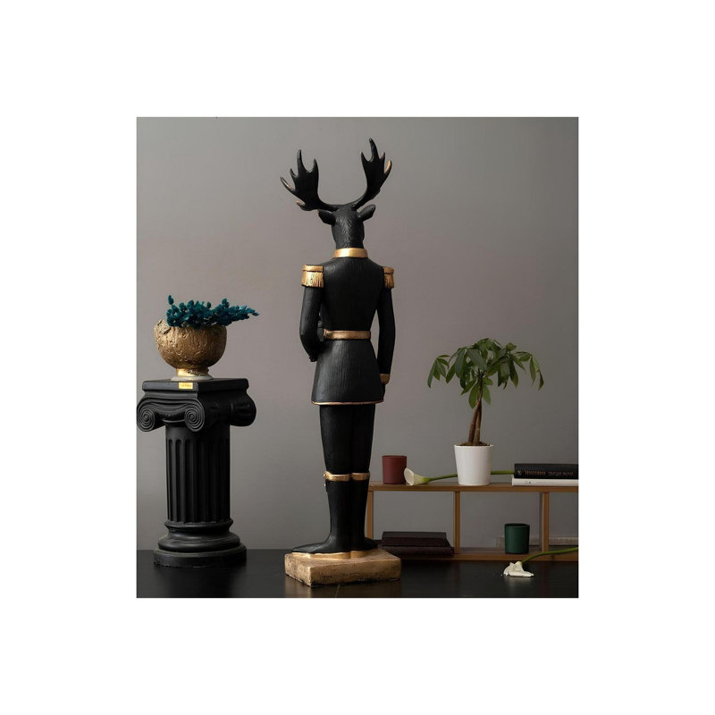Objet décoratif, Noir et or, H 12,58 po x l 12,58 po x P 53,06 po