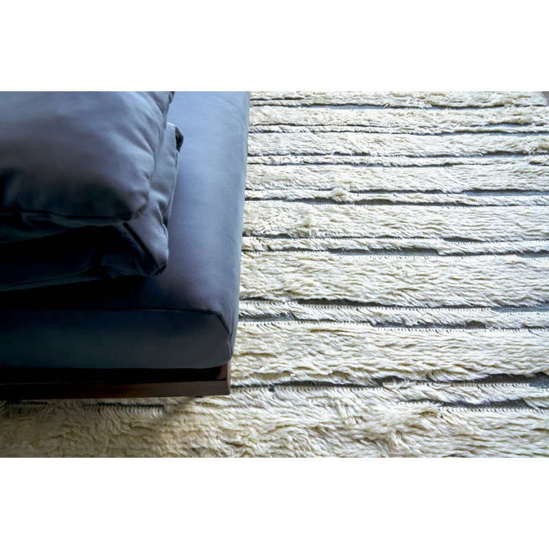 Moroccan Wool Striped Area Rug, Rectangle 2' x 3'