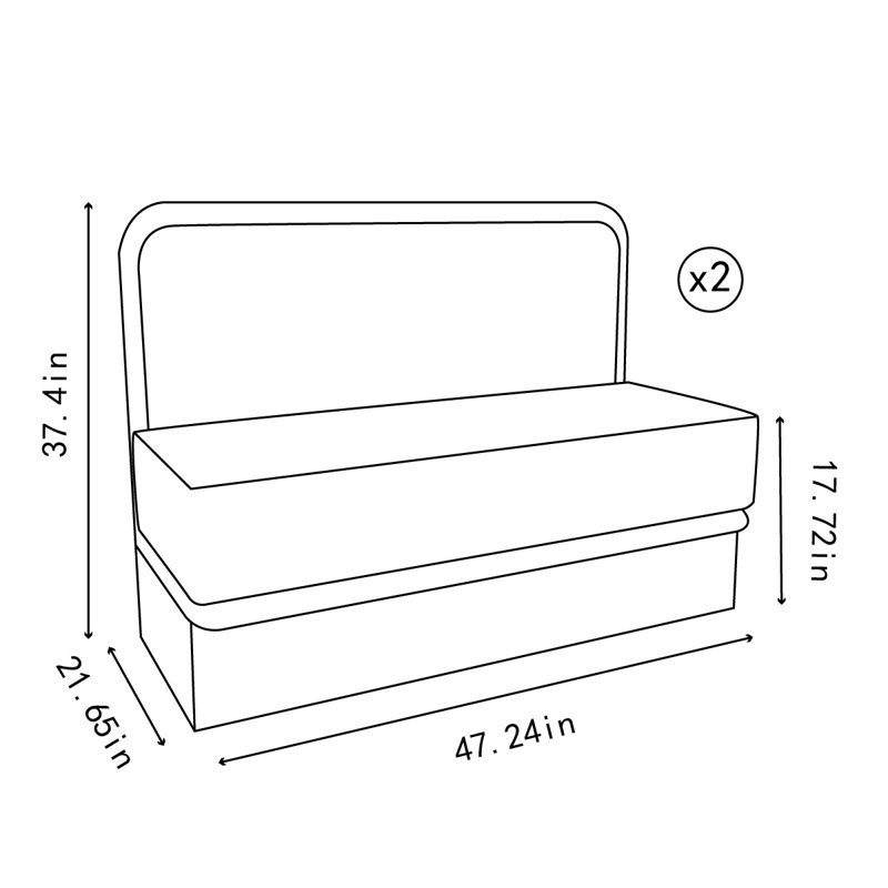 Banc de rangement rembourré en similicuir