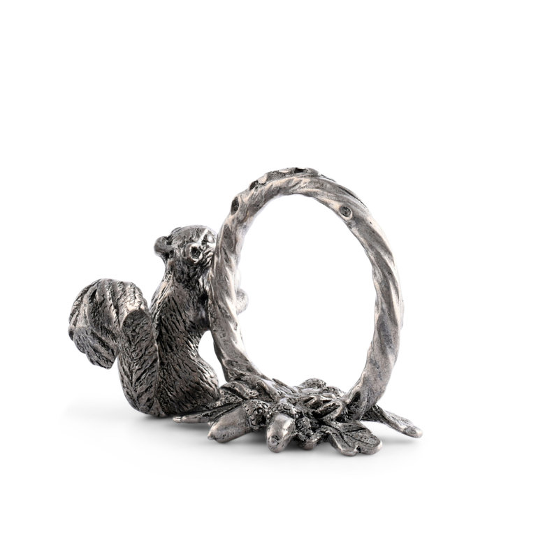 Woodland Creatures Pewter Squirrel Branch Napkin Ring