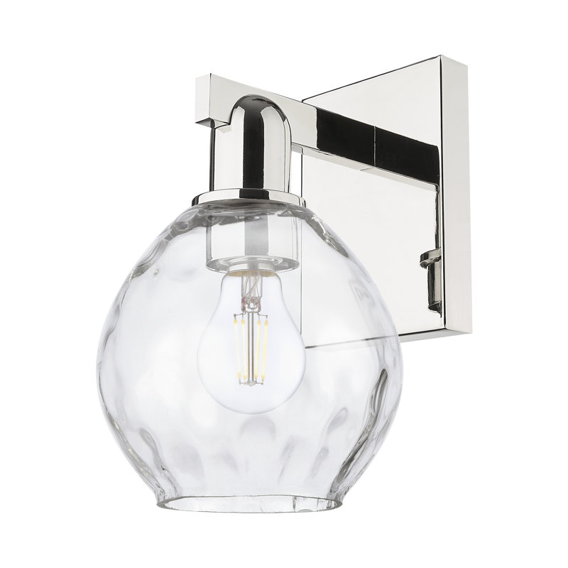 Waverly Steel Armed Sconce, Clear / Polished Nickel