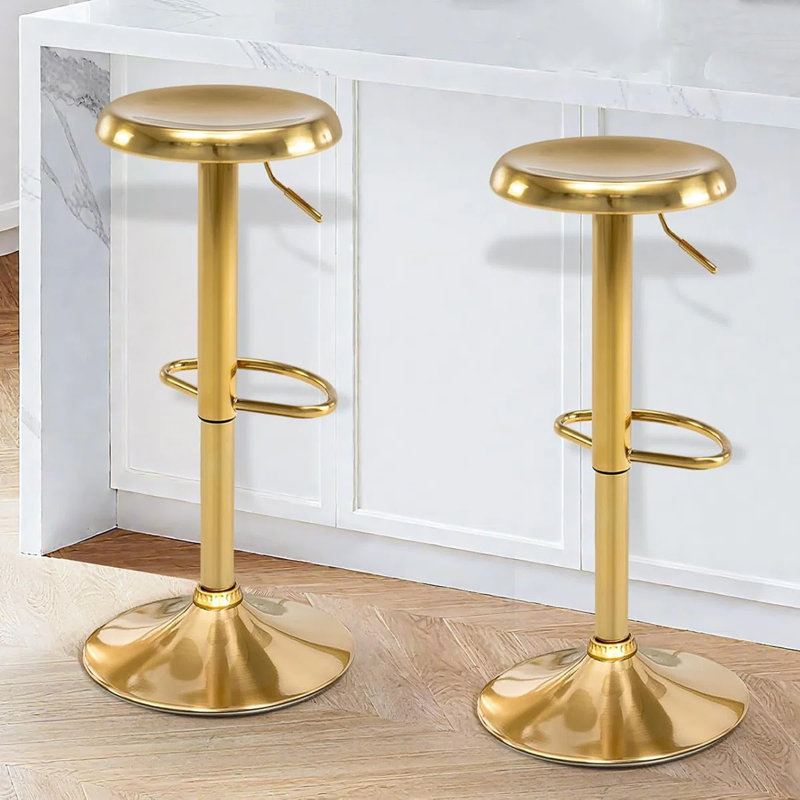 Kikuye Swivel Adjustable Height Bar Stool Set Of 2 Adjustable Counter Height Chairs With Footrest For Kitchen, Dining Room