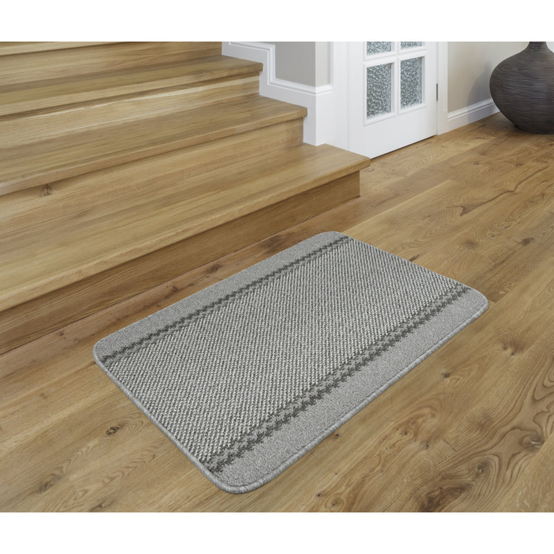 Draco Solid Colour Kitchen Mat, Rectangle 100 x 150cm, Silver