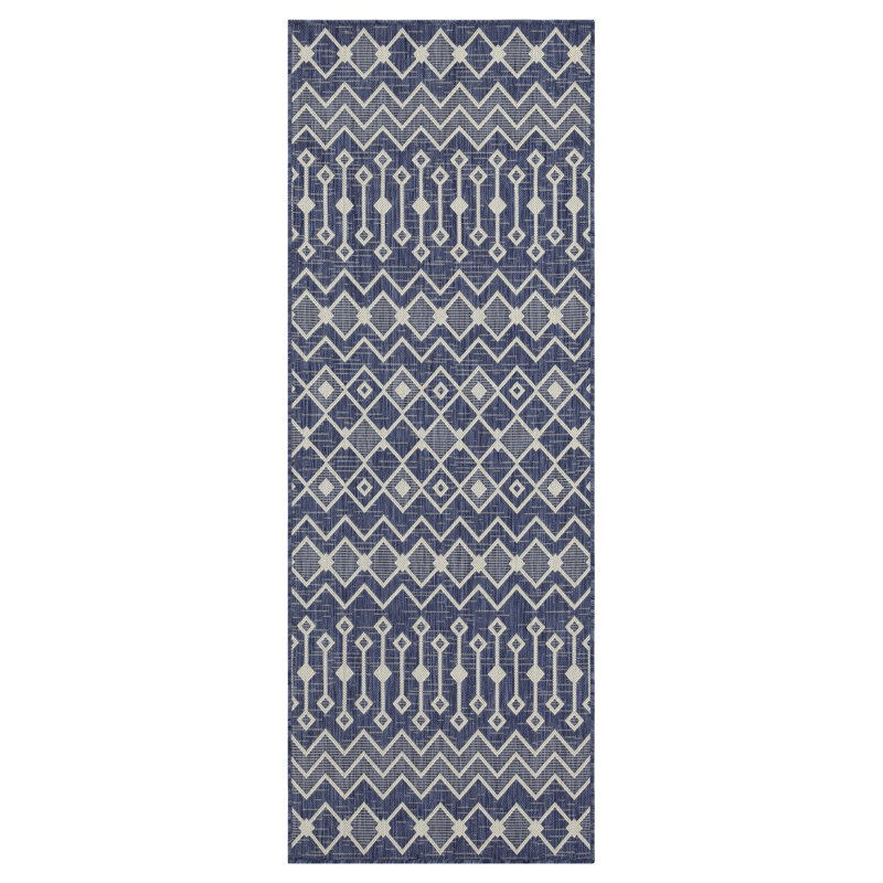 Blue 7 ft. 3 in. Indoor/Outdoor Area Rug, Rectangle 5'3" x 7'3"