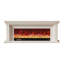 Foyer blanc en bois massif avec meuble télé-1320294121-1320294124